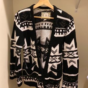 Element Black and White Tribal Print Cardigan Size SP